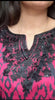 Pink & Black Ikat 3-Piece Lawn Suit with Embroidered Neckline & Patches