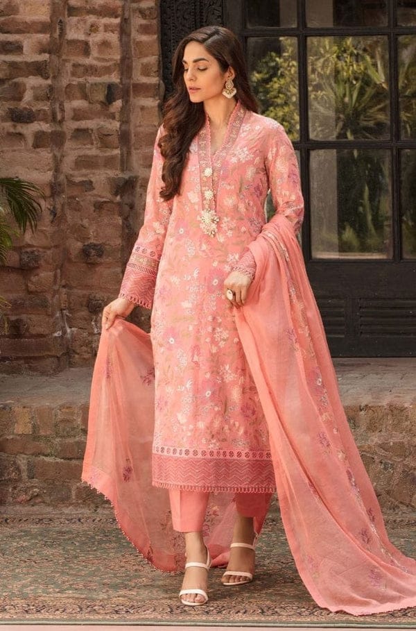 baroque - 3PC EMBROIDERED LAWN SHIRT AND PRINTED DUPPATA WITH TROUSER
