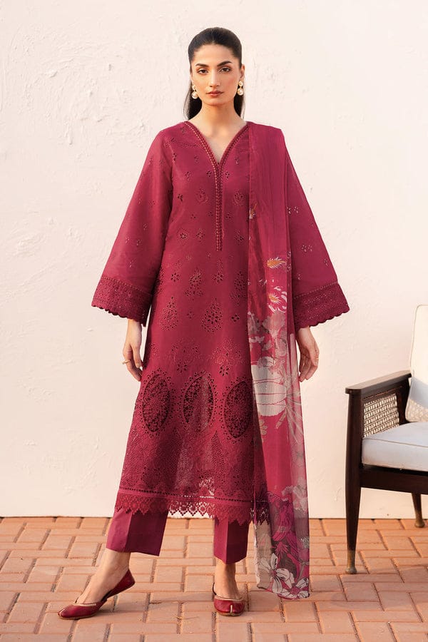 BAROQUE - 3PC Chickenkari Lawn Shirt And Printed Dupatta With Trouser