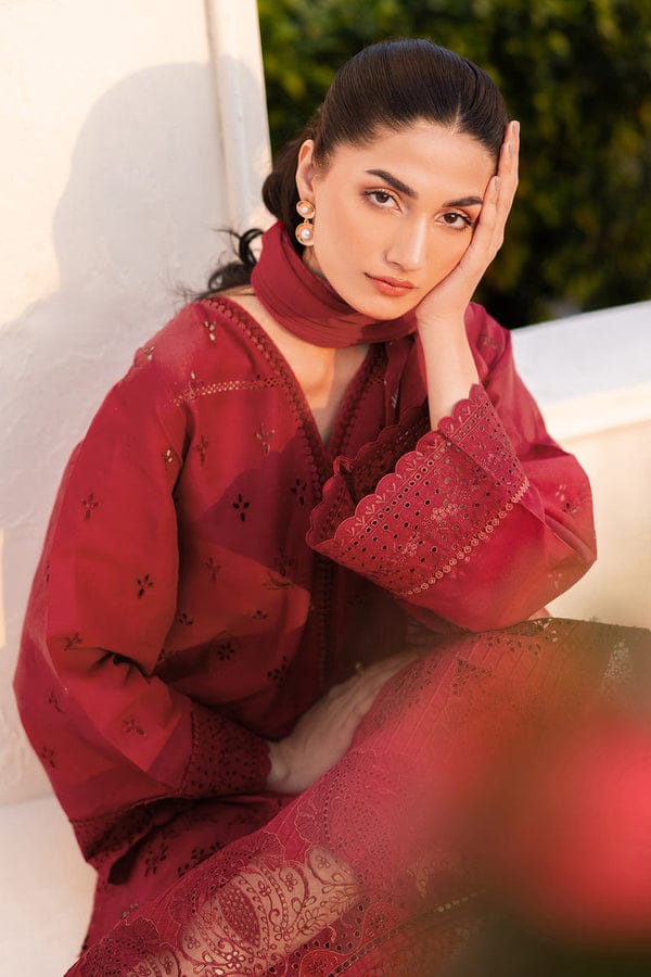 BAROQUE - 3PC Chickenkari Lawn Shirt And Printed Dupatta With Trouser