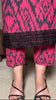 Pink & Black Ikat 3-Piece Lawn Suit with Embroidered Neckline & Patches