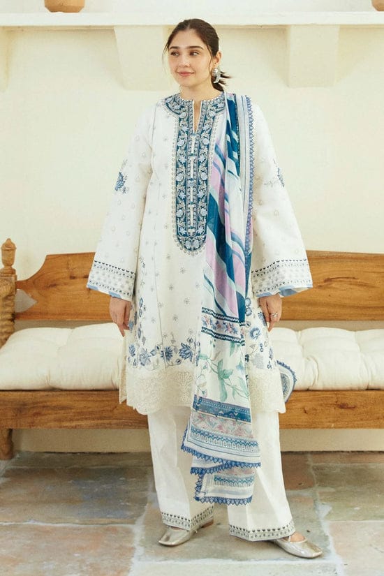 Zara Shahjahan - 3PC EMBROIDERED LAWN SHIRT AND PRINTED DUPPATA WITH TROUSER